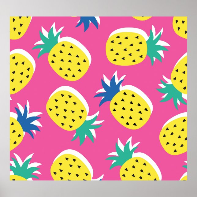 Affiche Ananas Couleurs folles : Pop-Art chilien. (Devant)