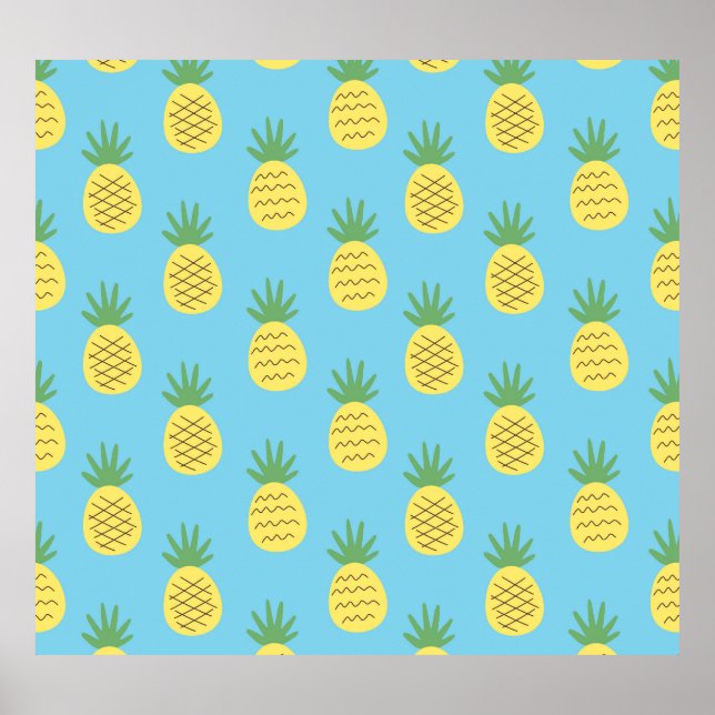 Affiche Ananas délice : Tropical Fruit Print (Devant)
