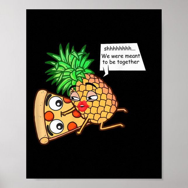 Affiche Ananas Drôle Sur Pizza (Devant)