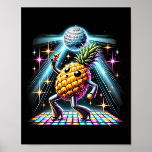 Affiche Ananas esthétique Disco Danseuse Danse Éffrayante