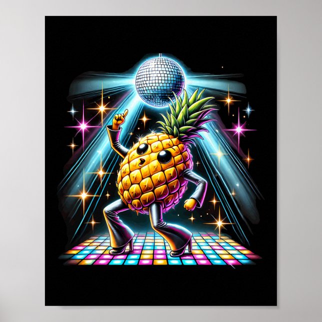 Affiche Ananas esthétique Disco Danseuse Danse Éffrayante  (Devant)