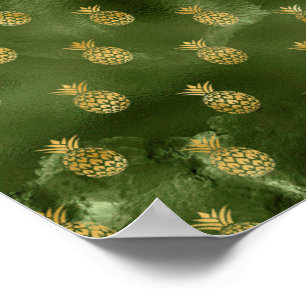 Affiche Ananas Jaune Vert Jungle Fruit Tropical