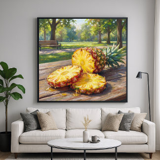 Affiche Ananas Juteux - Style de Peinture Pastel