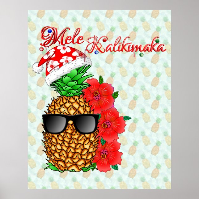 Affiche Ananas Mele Kalikimaka (Devant)