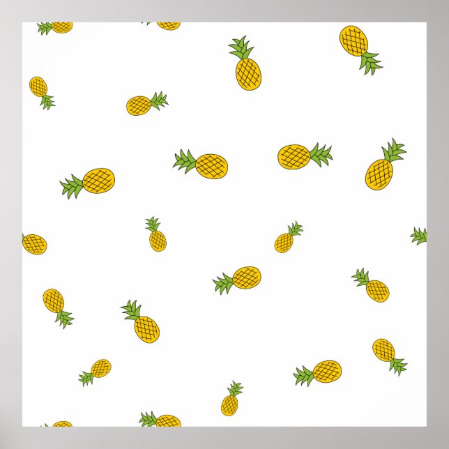 Affiche Ananas mignon motif sans couture arrière - plan. V (Devant)