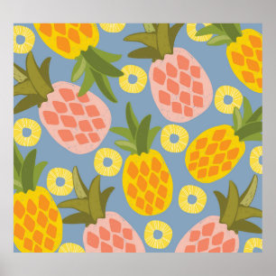 Affiche Ananas naturel Abstrait : Beauté Vintage.