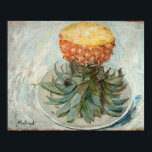Affiche Ananas sur une plaque | Tadeusz Makowski<br><div class="desc">L’ananas sur une plaque (1920) de Tadeusz Makowski (polonais, 1882-1932) est une vie morose moderne qui se concentre sur la texture et la forme uniques d’un dessus d’ananas, soigneusement placé sur une plaque simple. La composition met l’accent sur la forme et le motif plutôt que sur le détail, reflétant l’intérêt...</div>
