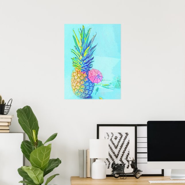 Affiche Ananas Tropical (Bureau à domicile)
