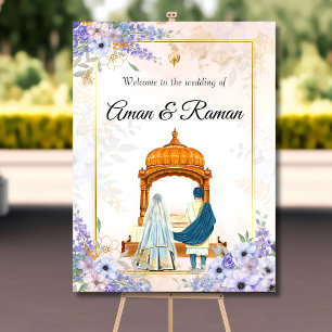 Affiche Anand Karaj signe de bienvenue Sikh mariage