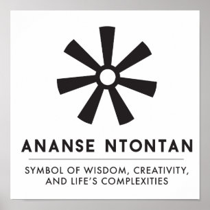 Affiche ANANSE NTONTAN   Symbole de la sagesse, de la créa