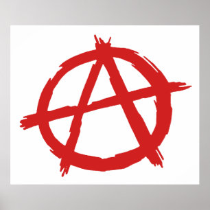 Affiche Anarchiste rouge un logo d'anarchie de symbole