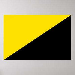 Affiche Anarcho capitalisme drapeau anarchie symbole jaune