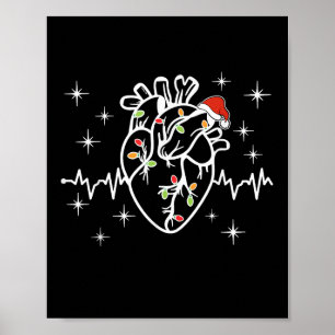 Affiche Anatomie cardiaque Noël Soins infirmiers Santa Hat