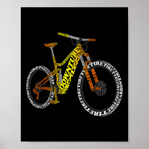 Affiche Anatomie de vélo Vélo de montagne Mtb Pièces Vélo