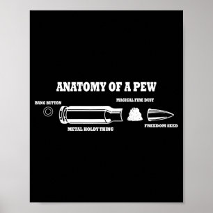 Affiche Anatomie d'un banc - blague graphique de balle drô