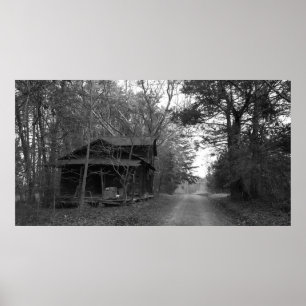 Affiche Ancien Bâtiment À Côté De Dirt Road