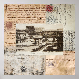 Affiche Ancien Colisée de Rome Art italien