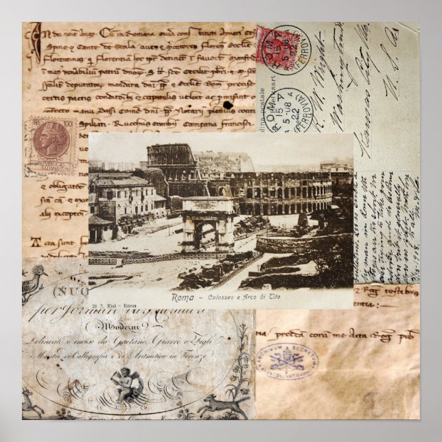 Affiche Ancien Colisée de Rome Art italien (Devant)