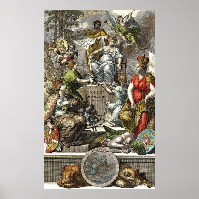 Affiche Ancien dessin cartographique (Devant)