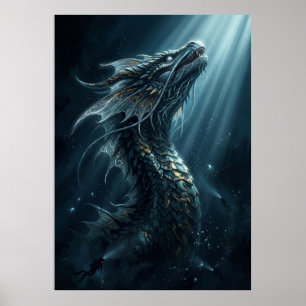 Affiche Ancien Dragon de Mer Bioluminescent - Profondeur M