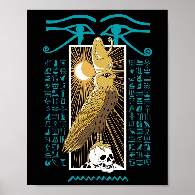 Affiche Ancien Faucon d'Egypte Dieu Horus (Devant)