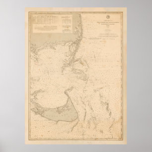 Affiche Ancien Nantucket & Cape Cod Map (1893)