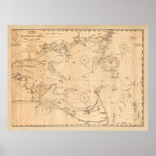 Affiche Ancien Nantucket & Cape Cod Map (1894)