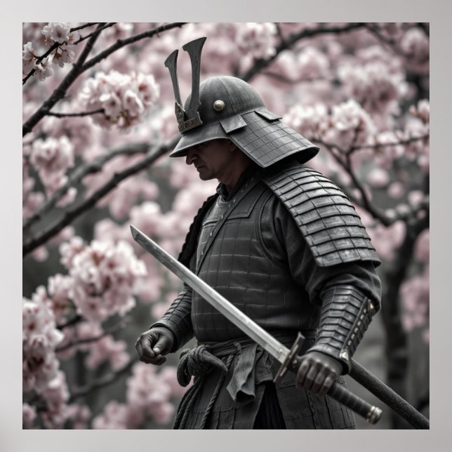 Affiche Ancien Samouraï - Hommage au Guerrier au charbon d (Devant)