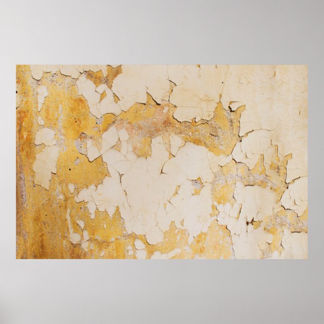 Affiche Ancien stucco jaune fond abstrait, vieilli, antiqu (Devant)