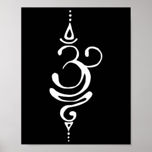 Affiche Ancien symbole sanskrit respirer Om Yoga Bouddhism