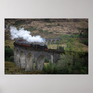 Affiche Ancien train à vapeur sur le viaduc de Glenfinnan