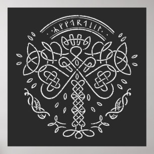 Affiche Ancien Viking Celtic Knotwork - Arbre de vie