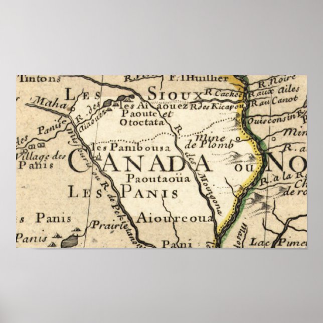Affiche Ancienne carte de l'Iowa (Devant)