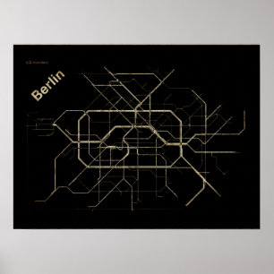 Affiche Ancienne carte du métro de Berlin
