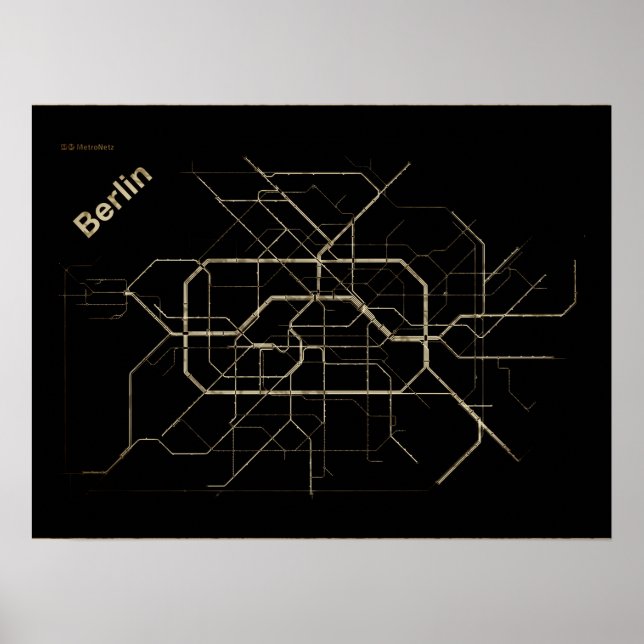 Affiche Ancienne carte du métro de Berlin (Devant)