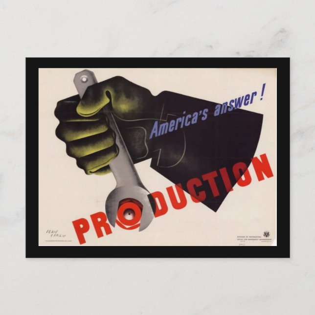 Affiche ancienne carte postale de la Seconde Guerr (Devant)