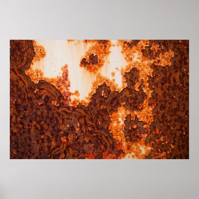 Affiche Ancienne corrosion de surface des taches rouillées (Devant)