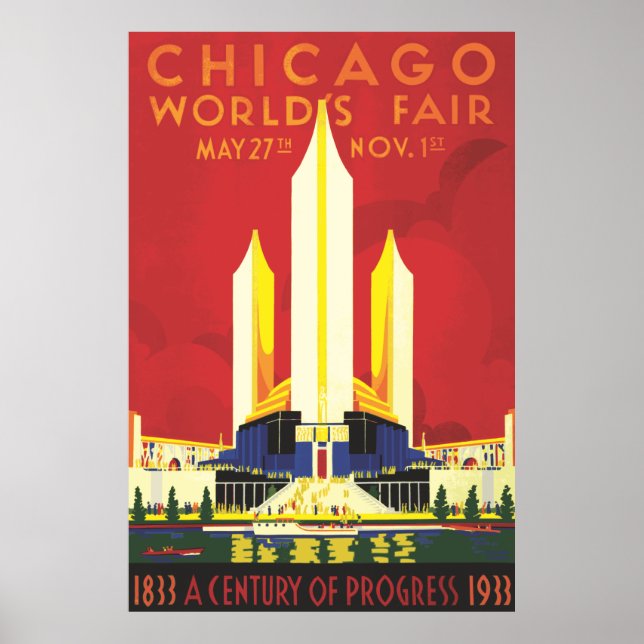 Affiche ancienne de la Foire mondiale de Chicago 1 (Devant)