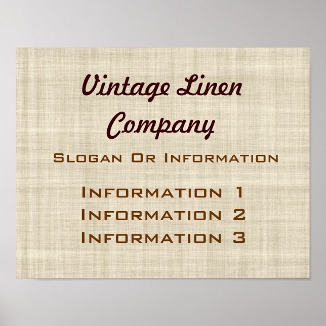 Affiche ancienne en lin grand format (Devant)