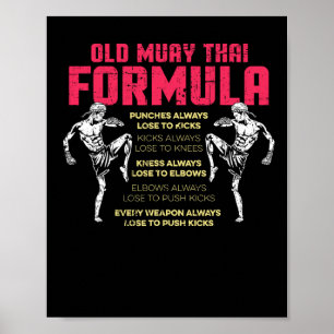 Affiche Ancienne Formule de Muay Thai Boxe Thaïlandaise Ki