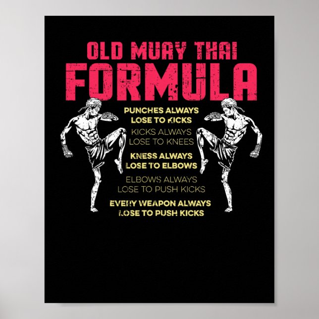 Affiche Ancienne Formule de Muay Thai Boxe Thaïlandaise Ki (Devant)
