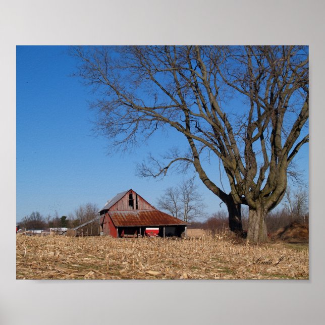 Affiche Ancienne grange en Illinois USA Canvas Print (Devant)