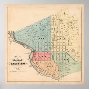 Affiche Ancienne lecture Carte PA (1877)