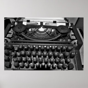 Affiche ancienne machine à écrire utilisée dans la corresp