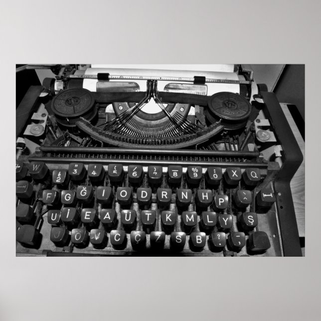 Affiche ancienne machine à écrire utilisée dans la corresp (Devant)