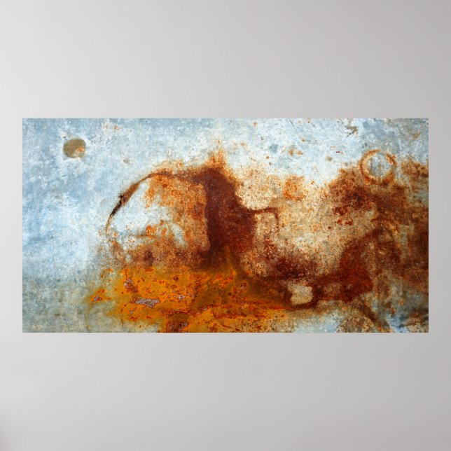 Affiche Ancienne plaque d'acier rouillé, ancienne texture  (Devant)