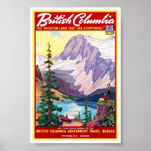 Affiche ancienne restaurée de Colombie-Britannique
