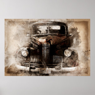 Affiche Ancienne voiture