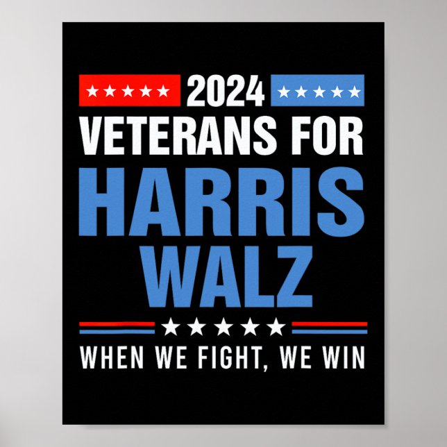Affiche Anciens Combattants Pour Harris W 2024 Campagne Pr (Devant)