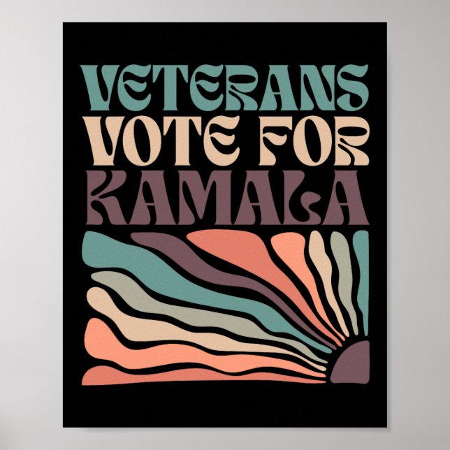 Affiche Anciens Combattants Vote Harris 2024 Election Kama (Devant)